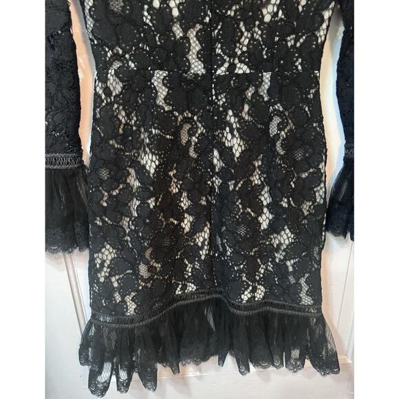 NWT Alexis Black Embroidered Sheer Lace Nicole Midi Dress Size S - Picture 8 of 15
